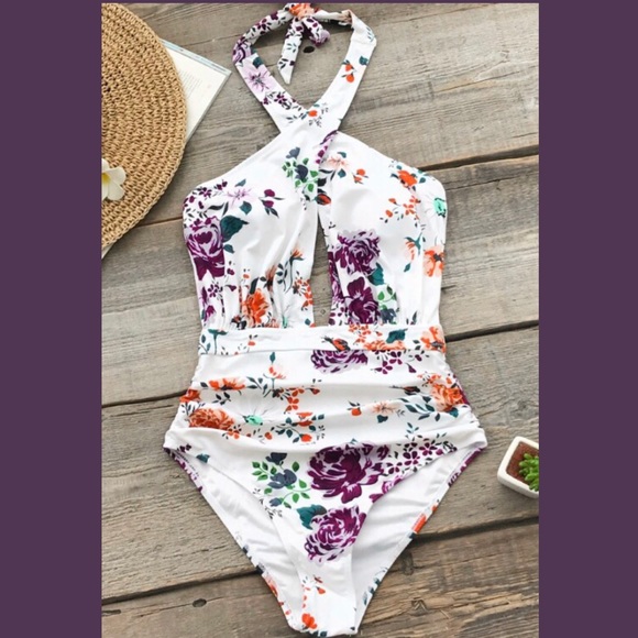 Cupshe Other - 💜🎉HPx2✨NWT✨ Floral Wrap One-Piece Swimsuit